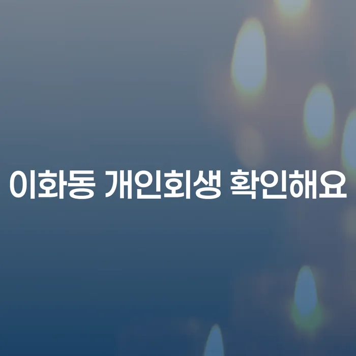 이화동 개인회생 확인해요