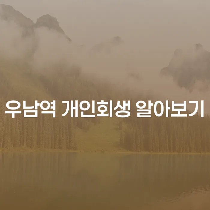 우남역 개인회생 알아보기